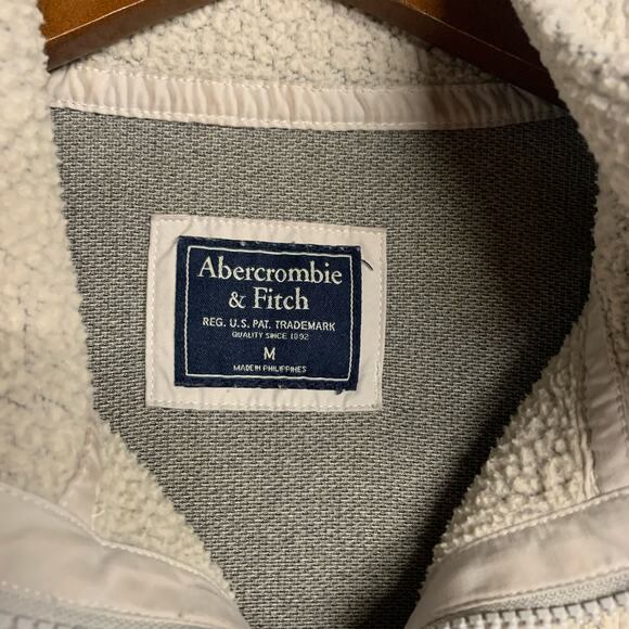 Vintage Abercrombie & Fitch Fleece Pullover Quart Half Zip Snap Button Pile - Picture 2 of 8